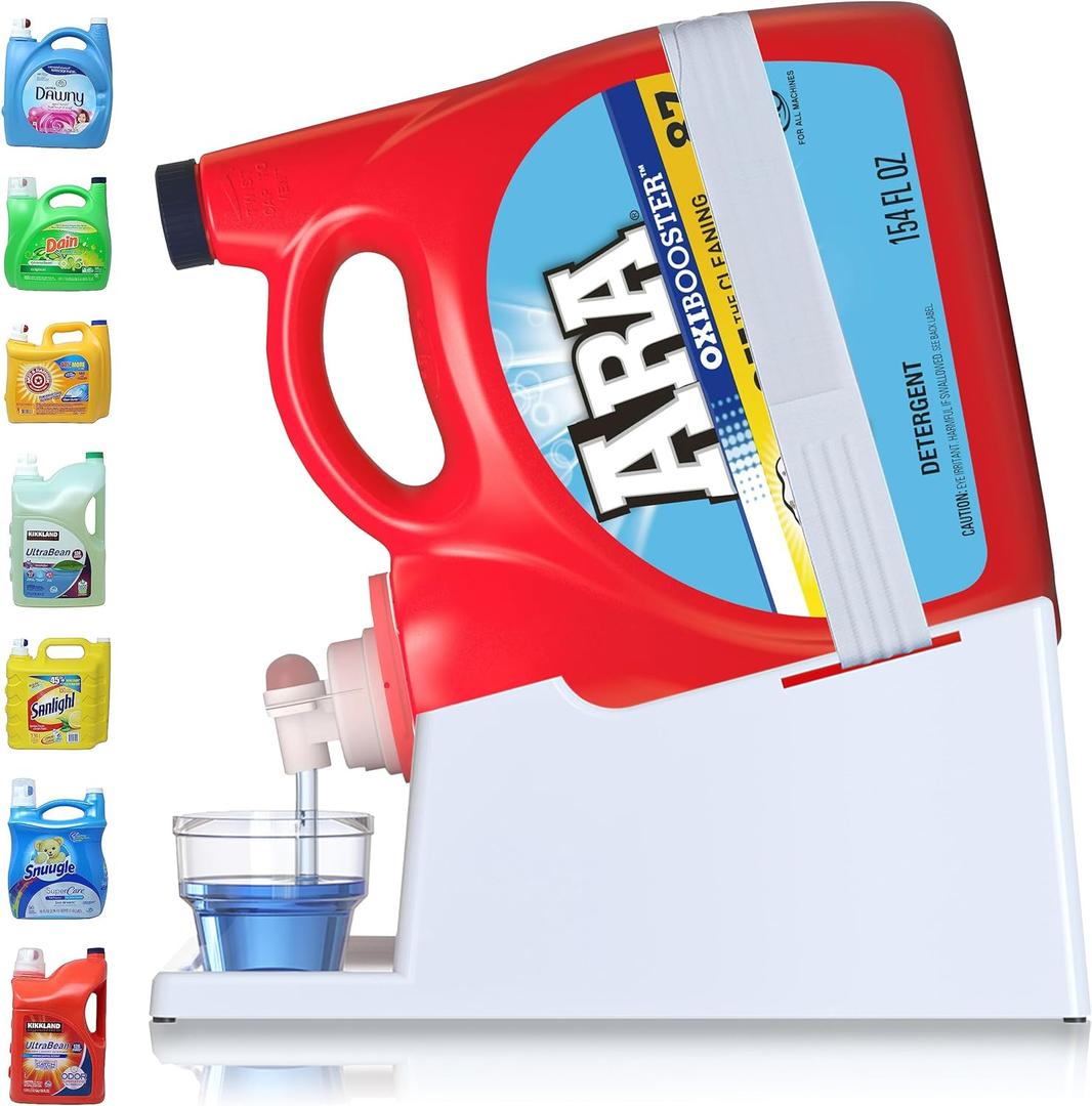 Skywin Efficient Liquid Detergent Holder and Organizer -1 Pack Soap Cup Storage Tray - Drip Tray - Laundry Detergent Dispenser Pedestal (White, 1)