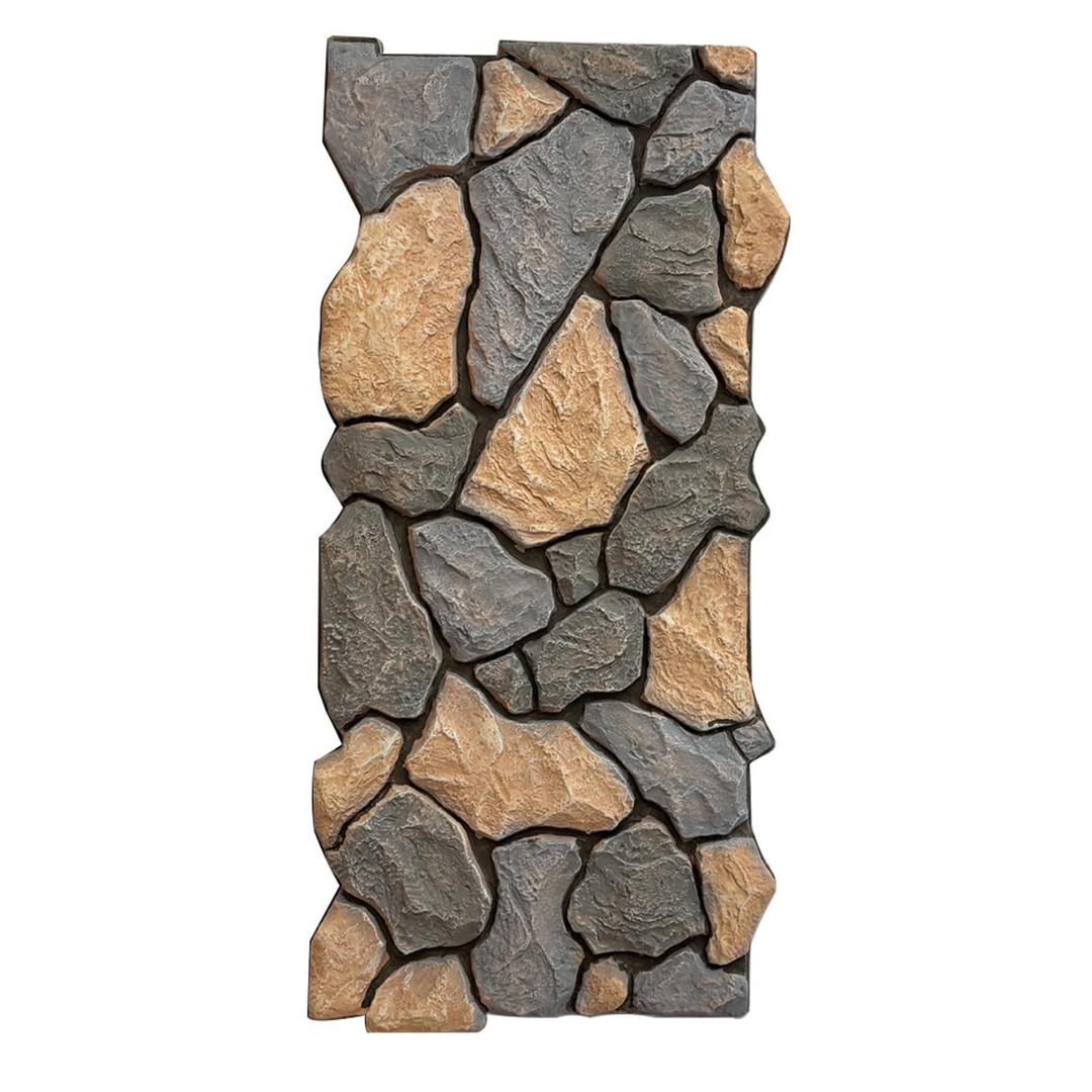 Lumizone High-Density Polyurethane Faux Stone Siding Panels for Interior Exterior Decor Covering Rock Panel PU Chaos Stone NO.2 (1, A-2, 47.24"22.04")