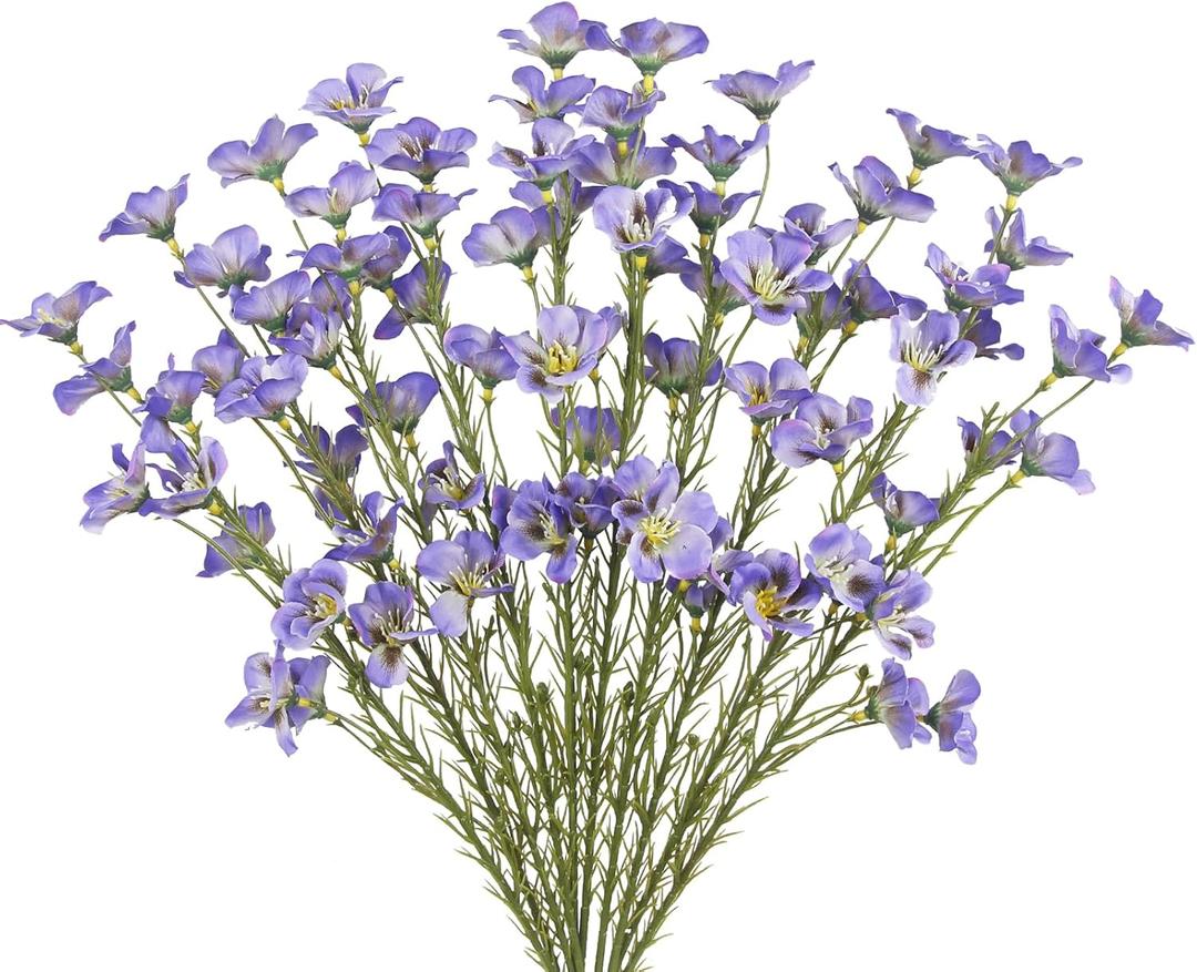 CITYES 10 Pcs Artificial Wildflowers with Stems Bulk Silk Spring Flowers 21 Inch Fake Forsythia Branches Purple Faux Wildflowers Floral Arrangements for Home Decor Indoor Outdoor Wedding Centerpieces