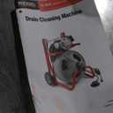 RIDGID 26998 Model K-400 Drain Cleaning 120-Volt Drum Machine Kit with C-45IW 1/2" x 75' Cable, White, Black, Red