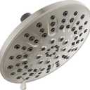 Delta Faucet 4-Setting Shower Head, Brushed Nickel, Round, High Pressure, Metal, 1.75 GPM Flow Rate Shower Head, Brushed Nickel 75617SN (Stainless)
