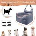 Dog Car Seat for Small Dogs Up to 25 lbs with 6-Inch Memory Foam Cushion | Elevated Booster Seat with Safety Belts, Storage Pockets and Removable Washable Cover for Front or Back Seats, Grey