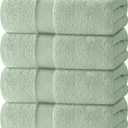White Classic Luxury Bath Towels Set of 4 Large - 700 GSM Cotton Ultra Soft Bath Towels 27x54 | Highly Absorbent and Quick Dry | Hotel Towels for Bathroom Luxury, Plush Sage Green
