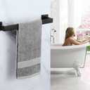 16 Inch Towel Bar for Bathrooms 12/16/20/24/28/32/36 Inch Stainless Steel 304 Matte Black Towel Holder Modern Square Towel Rod Rustproof Wall Mount (1, Matte Black, 16 Inch)