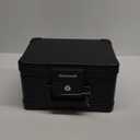 Honeywell Safes & Door Locks - Small Safe Box Chest for Home - Fireproof Safe Holds #10 Envelopes, USB Flash - Strong ABS Plastic - Document, Money Safe with Key Lock System - 0.15 CU, Black - 1101 (4.0 litre)
