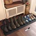 Extra Large Heavy Duty Boot Natural Rubber Shoe Mat for Entryway with Shoes Brush Large Boot Mat Multi-Purpose for Indoor or Outdoor, 16.1x 47.6 Inches