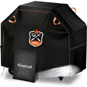 Grill Cover, Universal 65" BBQ Grill Cover for Outdoor Grill, Waterproof, Weather Resistant, Fade Resistant Gas Grill Cover with Adjustable Double Straps for Weber, Char-Broil, Nexgrill, etc
