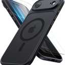 JJL for iPhone Air Case with 2 Pack Screen Protectors, Compatible with MagSafe, Full Camera Protection, Slim Translucent Matte Magnetic Phone Cover for iPhone 17 Air, Black