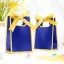 Kolldenn 24 Pcs Small Gift Bags with Bow 6.3 x 3.9 x 2.8 Inch Thank You Gift Bags Elegant Mini Paper Bag with Handles for Wedding Bridal Birthday Baby Shower Bridesmaid Party Favors(Royal Blue)