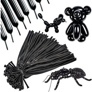 260 Long Balloons 100 Pack Black Twisting Animal Balloons Thickening Latex Modeling Long Magic Balloons for Animal Model Halloween Weddings Birthdays Festival Party Decorations (black)