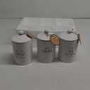 Barnyard Designs Ceramic Kitchen Canister Set  Decorative Farmhouse Coffee, Tea, Sugar Containers, Rustic Counter Storage Jars for Kitchen, White, Set of 3