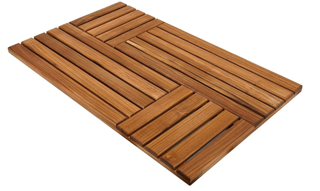 Utoplike Teak Wood Bath Mat, Shower Mats for Bathroom 32 x 20 inch Large