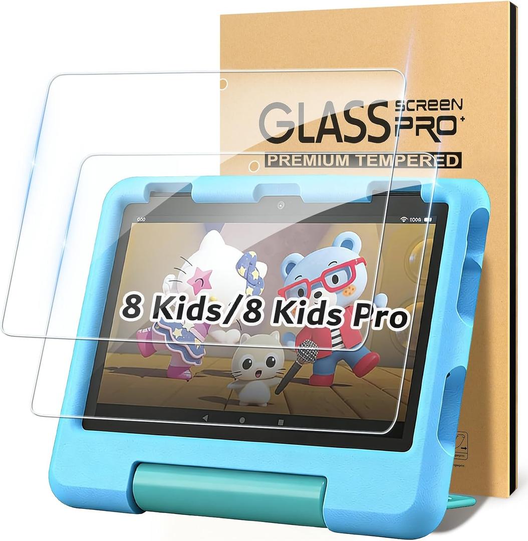 2Pack Screen Protector for 8 Kids Pro/8 Kids Tablet, 9H Hardness Tempered Glass for 8 Kids 8, Scratch-Resistant, HD Screen Protector