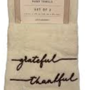 Homewear Embroidered Hand Towels - Grateful Thankful Blessed 
 Pack Of 6