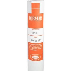 Grafix Dura-Lar 0.005" Film, Matte, Translucent 40"x12', Economical Alternative to Drafting Film, Mylar and Acetate, Translucent Drawing Surface for Lead, Ink, Charcoal and Paint, Roll