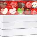 50 Pack 12x4.5x2 Inch Chocolate Covered Strawberries Boxes Drawer Macaron Boxes Bakery Box with Full Clear Window Cookie Box for Wedding Favors Baby Shower