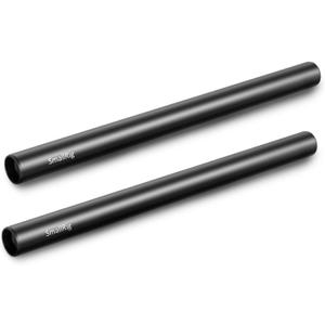 SmallRig 12 Inches (30 cm) Aluminum Alloy 15mm Rod with M12 Female Thread, Pack of 2