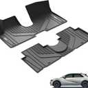 3W Floor Mats Fit Hyundai Ioniq 5 2022-2024 2025 (Only for Unmovable Console), TPE All Weather Custom Fit Floor Liner for Hyundai Ioniq 5 1st and 2nd Row Full Set Car Liners, Black