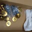 goldenwarm 10 Pack Brushed Brass Cabinet Knobs for Modern Kitchen Hardware Handles Gold Round Drawer Knob for Closet Bifold Cabinets Pulls,1.27 Inch