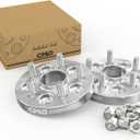 Customadeonly 5x114.3/5x4.5 Wheel Spacers 1" Hubcentric (25mm) - 5 Lug 67.1mm Bore 12x1.5 Studs - Compatible with Hyundai Genesis, Kia Soul, Mazda 3/5/CX-7, Mitsubishi Evo/Eclipse (2-Pack) (Silver)