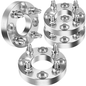 HHCSOP Golf Cart Wheel Spacers 1 Inch for EZ GO EZGO Club Car, 4x4 ATV Wheel Adapters 4x101.6mm Wheel Spacer Hub Bore 62mm with 1/2" x20 Studs - Silver