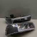 LED DRL Headlight Assembly, Headlights Kit Compatible with 1999-2002 Chevy Silverado 1500 2500/2001-2002 Silverado 1500HD 2500HD 3500HD Replacement Headlamp Black Housing Amber Reflector