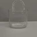 Glass Vase with Elegant Purse Design, Hand Purse vase with Fish Bowl, Unique Flower Vase with Handle and Bubbles - for Home Decor/Office/Garden/Wedding Decor/Enterpiece/Events(Transparent)