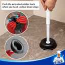 MR.SIGA Toilet Plunger with Holder, Heavy Duty Toilet Plunger and Holder Combo for Bathroom Cleaning, White