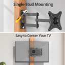 IWORKBOARD Full Motion TV Monitor Wall Mount Bracket for Most 13-32 Inch LED LCD Flat Curved Screen, Max VESA 100x100mm up to 33lbs, 360 Rotation Swivel Tilt ExtensionAdjustable Articulating Arms