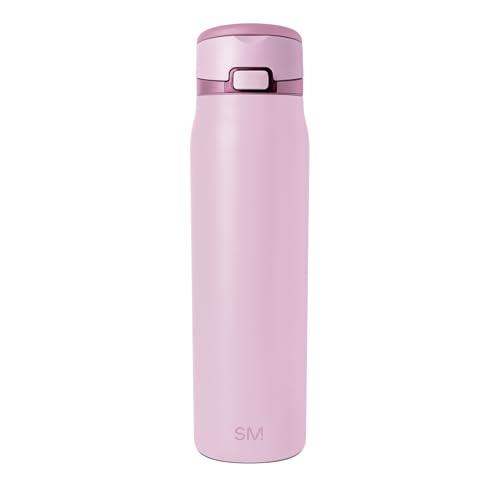 Simple Modern Mesa Loop Water Bottle with Covered Straw and Handle | 30oz Cup Holder Friendly Insulated Stainless Steel Bottles for Travel, Sports and School | Pink Champagne