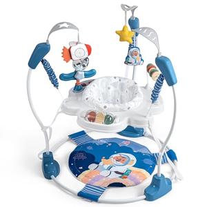 Baby Activity Center, Baby Jumper Activity Center with Music, Interactive Toys, 360° Rotating Seat, 3 Adjustable Heights, Infant Activity Jumper for 6+ Months (Space Tiger)