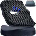 Gel Seat Cushion for Long Sitting & Hip Pain Relief (Large Size) - Cooling 3D Cushions for Office Chair, Car, Wheelchair, Breathable & Non-Slip Cover with Pressure Relief Technology (17.8*14*2 in, Black)