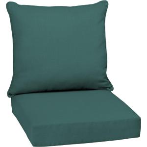 Arden Outdoor Deep Seat Set, 24 x 24, Rain-Proof, Fade Resistant, Deep Seat Bottom and Back Cushion 24 x 24, Peacock Blue Green Texture (24" x 24", Peacock Blue)