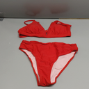 Bikini Sets for Women Sexy Halter Triangle String Bikini Cheeky V Cut High Waisted Thong Swimsuits 2 Piece (Large, Red)