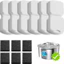 Cat Water Fountain Filter: 12 Pet Fountain Replacement Screen for Stainless Steel - 6 Carbon Filters & 6 Foam Filters - Suitable for Cat Water Fountain Stainless Steel S17