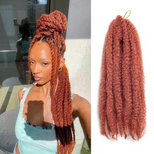 18-inch Ginger Marley Twist Braiding Hair Soft, Fluffy & Versatile Synthetic Extensions,#350 Cuban Twist Hair for Natural-Looking Styles