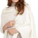 Velanio Cashmere 100% Cashmere Knitted Wrap Pashmina Shawl Extra Large Scarf Stole for Women Travel (White)