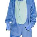 SENSERISE Adult Child Unisex Stitch Onesie Unicorn Pajamas Animal Cosplay Costume Sleepwear (85(Height 2'11"-3'3"), Blue Kid)