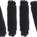 Boat Dock Lines Marine-Grade Black Nylon Dock Lines Pack of 4 (3/8" X 20') - Ultimate Boat Mooring Lines with 12" Eyelet for Secure Outdoor & Marine Activities