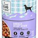 I AND LOVE AND YOU Wet Dog Food - Gobble It Up Stew - Turkey Recipe, Grain Free, Filler Free, 13OZ Best By 5/21/2028