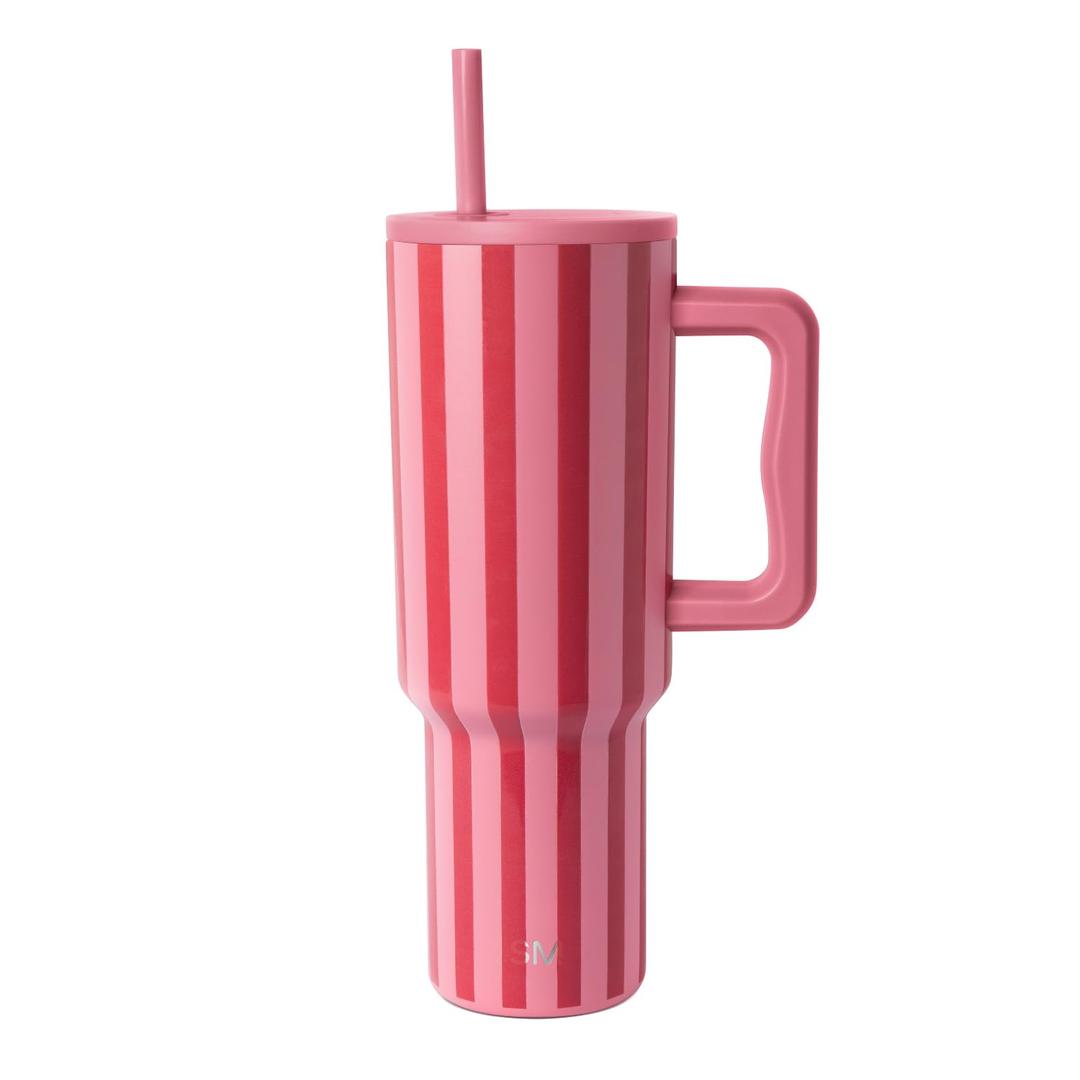 Simple Modern 40 oz Valentine's Day Trek Tumbler with Handle and Straw Lid | Cup Holder Friendly Insulated Stainless Steel Travel Mug | Lovers Lane