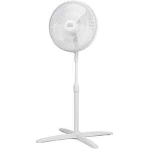 BLACK+DECKER 16-Inch Pedestal Fan, BFP16MXW, Oscillating Fan for Home and Office, Standing Fan with 3 Speed Settings, Height Adjustable with Adjustable Head Tilt, White