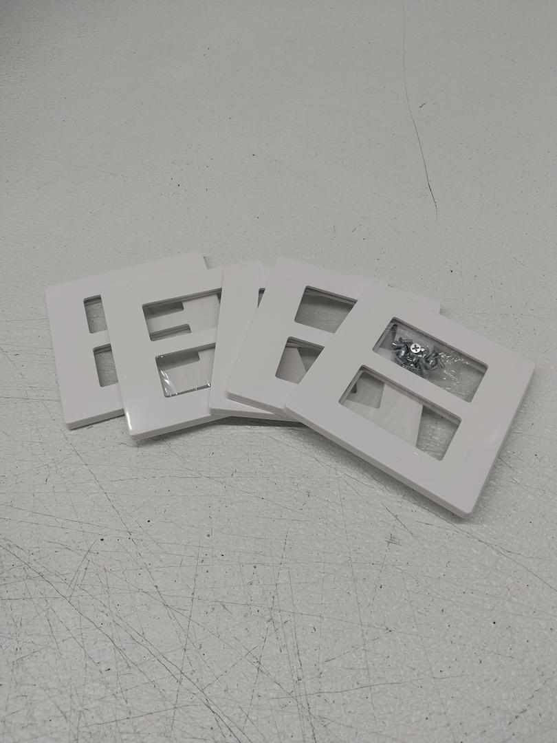 (5 Pack) USWP6 Matte Snow White Screwless Decorator Wall Plate, 2-Gang Outlet Cover, Decor Switch Face Plate, H4.69” x W4.73”, UL Listed