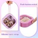 Kathfly 4 Pcs Hair Tie Organizer Portable Accessory Containers Stackable Bobby Pin Holder Home Cotton Swab Dispenser Holder Travel Hair Accessories Jewelry Organizer