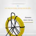 Fish Tape Fiberglass 6MM 328FT Fish Tape Puller Fiberglass Wire Cable Running with Cage [6mm*100m]