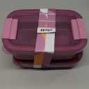 Ello 2-Pack Lunch Stack Plastic Food Storage Container Bento Box with Airtight, Leak-Proof Locking Plastic Lids and Silicone Base, BPA-Free, Freezer, Microwave, and Dishwasher Safe, Raspberry