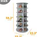 SpaceAid 6 Tier Rotating Shoe Rack Tower, Spinning Shoe Display Lazy Susan, Revolving 360 Shoe Rack Storage Round Carousel, Vertical Handbag Rotate Shoes Closet Organization (6-Tier Gray)