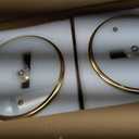 Honeydak 2 Pack 2 Gallon Each Amber Glass Drink Dispensers with Spigot, Gold Accent, Beverage Dispensers with Stand for Lemonade Juice Water Iced Tea Cocktails
