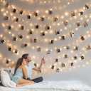 Photo Clip String Light - 33Ft 100LED Fairy Lights with Clips for Pictures With Timer, Photo Light with 50 Clear Clips for Bedroom Christmas Wedding Dcor