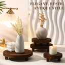 Geetery 4 Pcs Wooden Risers for Display Wood Pedestal Stand Mini Tray Stand Round Wooden Pedestal Holder Rustic Riser for Decor Tiered Tray Decor Home Kitchen, 5/6/7/8 Inch(Brown)